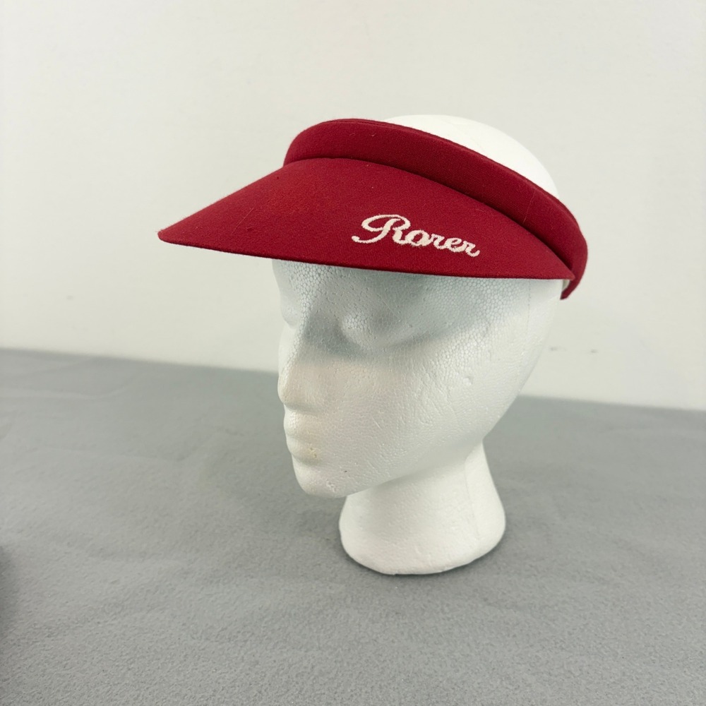 Texace Texann Red Clip On Visor USA Vintage Embroidered "Rorer" Pharma Promo 1